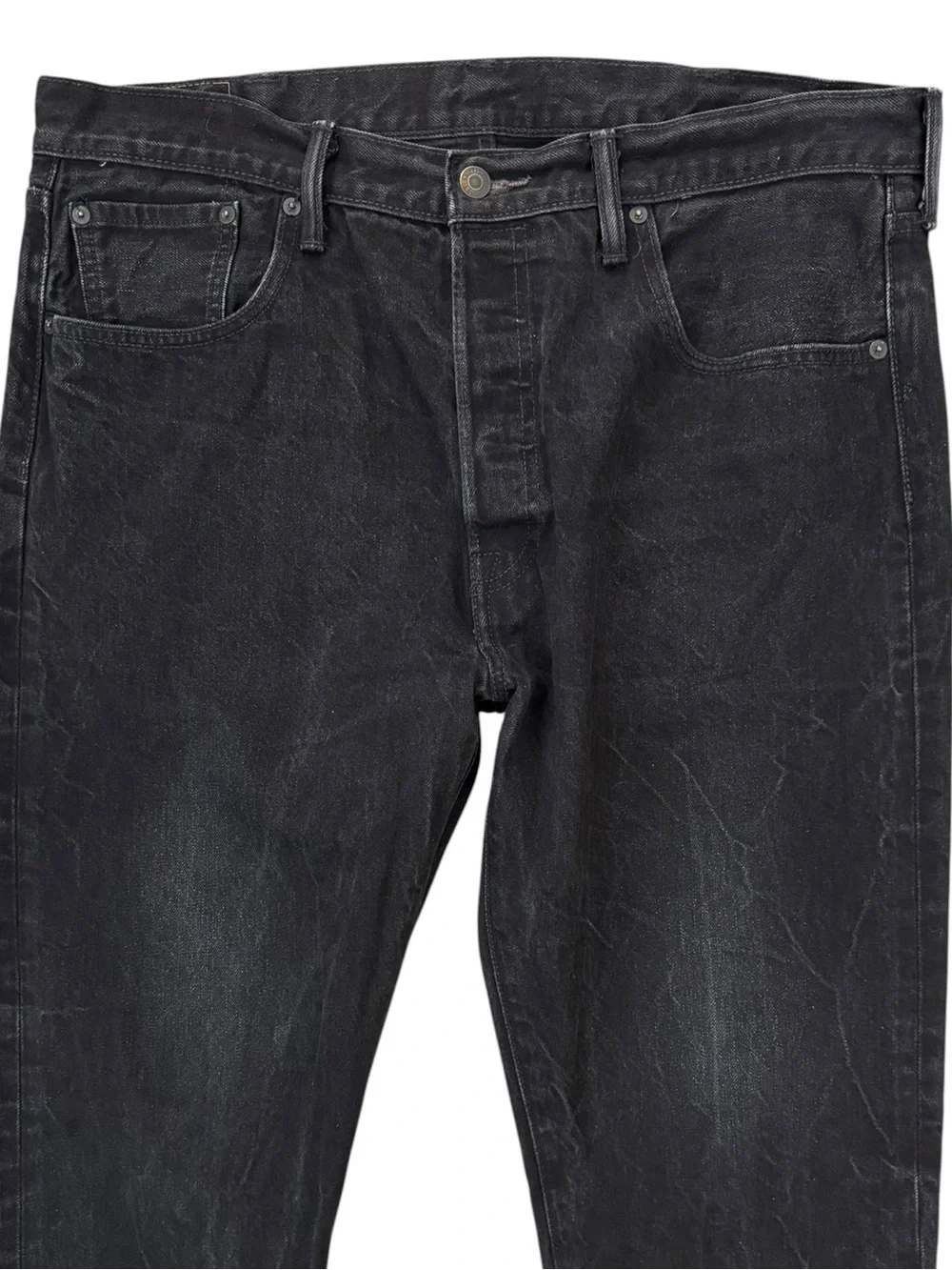 Levis 501 CT Custom Tapered Black Jeans Marbled Charcoal Wash 38x32 Fits 36x30